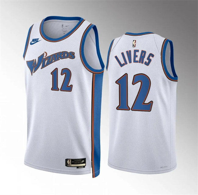 Personalized Men’s Washington Wizards #12 Isaiah Livers White Classic Edition Stitched Basketball Jersey