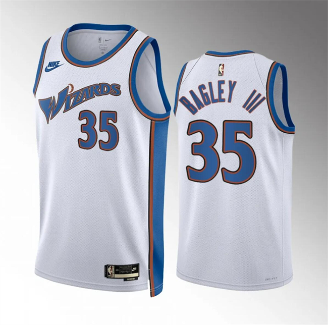 Personalized Men’s Washington Wizards #35 Marvin Bagley III White Classic Edition Stitched Basketball Jersey
