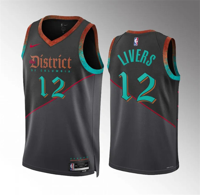 Personalized Men’s Washington Wizards #12 Isaiah Livers Black 2023 24 City Edition Stitched Basketball Jersey