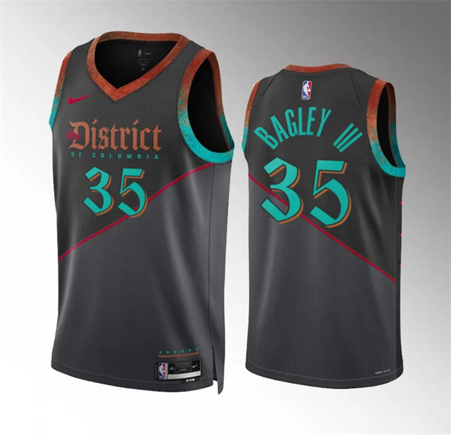 Personalized Men’s Washington Wizards #35 Marvin Bagley III Black 2023 24 City Edition Stitched Basketball Jersey