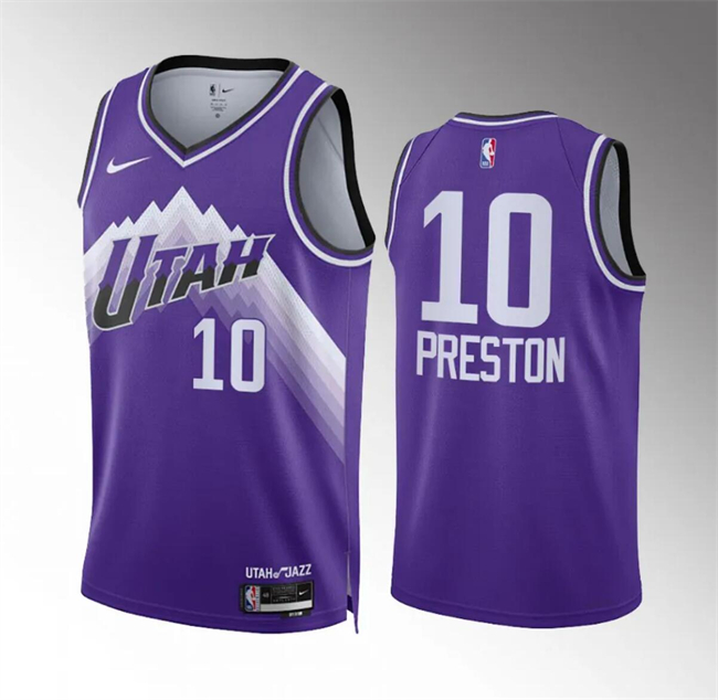 Personalized Men’s Utah Jazz #10 Jason Preston Purple Classic Edition Stitched Basketball Jersey