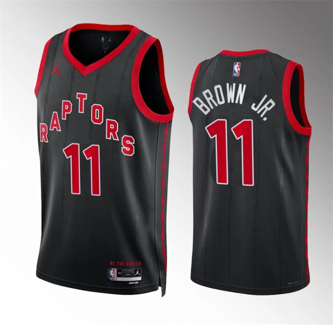 Personalized Men’s Toronto Raptors #11 Bruce Brown Jr Black Statement Edition Basketball Jersey