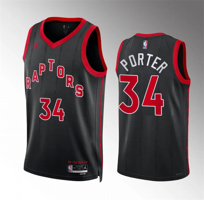 Personalized Men’s Toronto Raptors #34 Jontay Porter Black Statement Edition Stitched Basketball Jersey