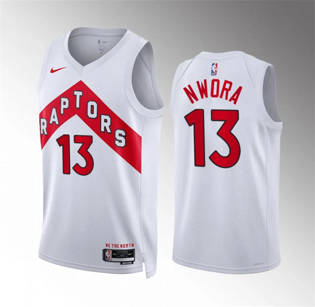Personalized Men’s Toronto Raptors #13 Jordan Nwora White Association Edition Stitched Basketball Jersey