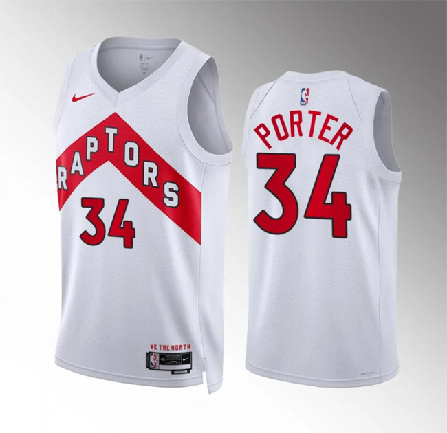 Personalized Men’s Toronto Raptors #34 Jontay Porter White Association Edition Stitched Basketball Jersey