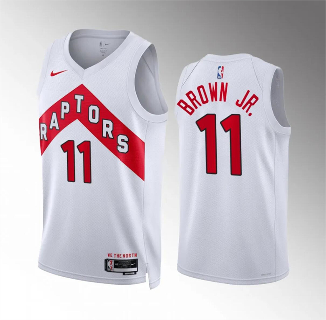 Personalized Men’s Toronto Raptors #11 Bruce Brown Jr White Association Edition Stitched Basketball Jersey