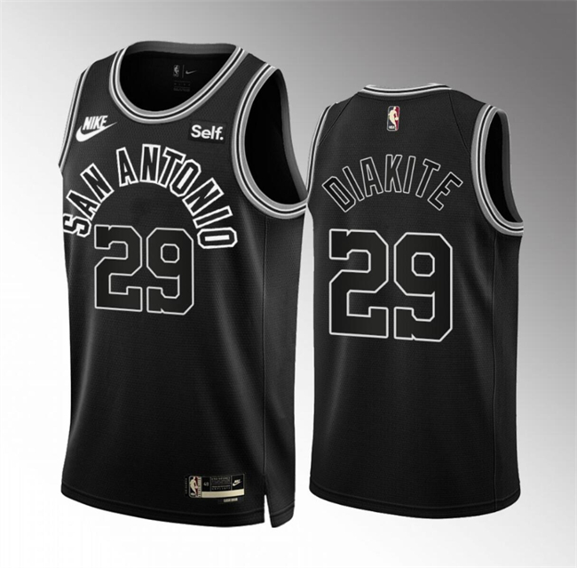 Personalized Men’s San Antonio Spurs #29 Mamadi Diakite Black Icon Edition Stitched Basketball Jersey