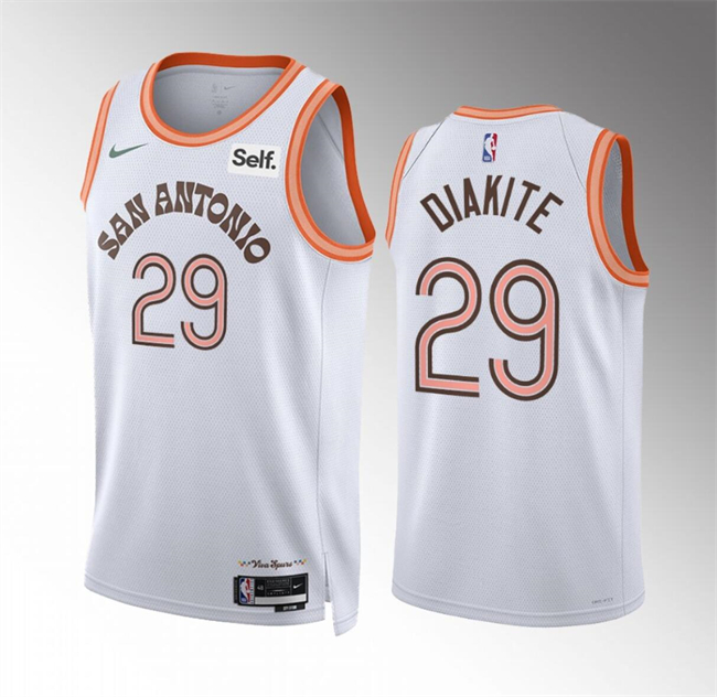 Personalized Men’s San Antonio Spurs #29 Mamadi Diakite White 2023 24 City EditionStitched Basketball Jersey