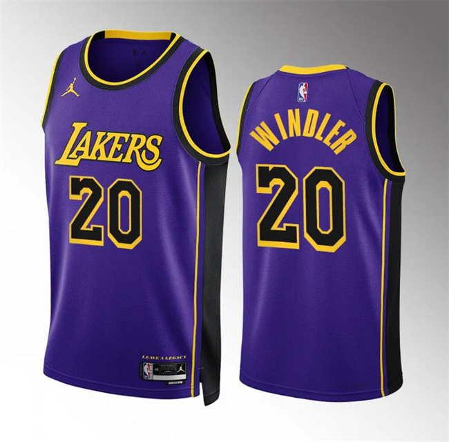 Personalized Men’s Los Angeles Lakers #20 Dylan Windler Purple Statement Edition Stitched Basketball Jersey