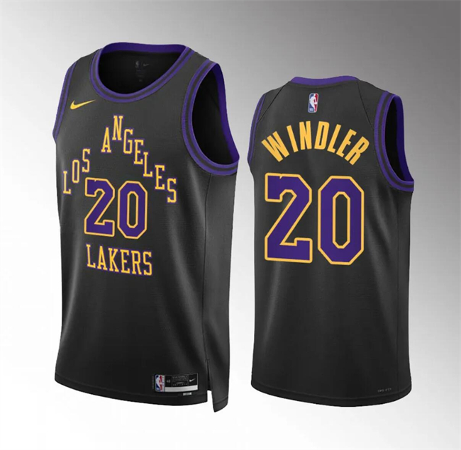 Personalized Men’s Los Angeles Lakers #20 Dylan Windler Black 2023 24 City Edition Stitched Basketball Jersey