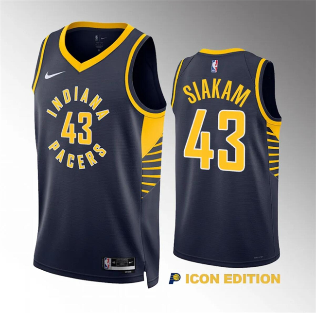 Personalized Men’s Indiana Pacers #43 Pascal Siakam Navy Icon Edition Stitched Basketball Jersey