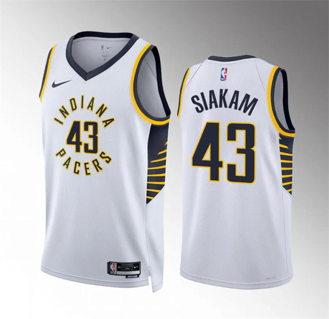 Personalized Men’s Indiana Pacers #43 Pascal Siakam White Association Edition Stitched Basketball Jersey