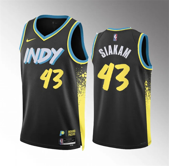 Personalized Men’s Indiana Pacers #43 Pascal Siakam Black 2023 24 City Edition Stitched Basketball Jersey