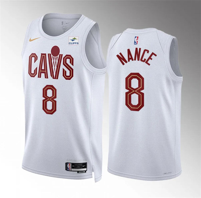 Personalized Men’s Cleveland Cavaliers #8 Pete Nance White Association Edition Stitched Jersey