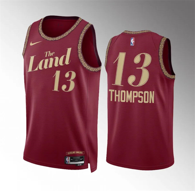 Personalized Men’s Cleveland Cavaliers #13 Tristan Thompson Wine 2023 24 City Edition Stitched Jersey