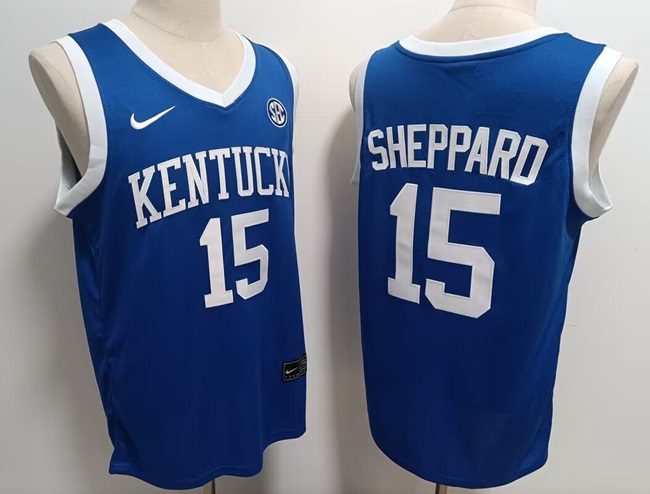 Personalized Men’s Kentucky Wildcats #15 Reed Sheppard Blue Stitched Jersey