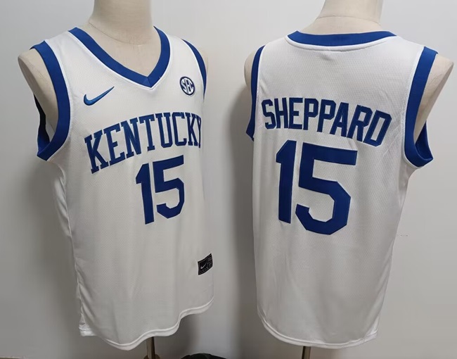 Personalized Men’s Kentucky Wildcats #15 Reed Sheppard White Stitched Jersey