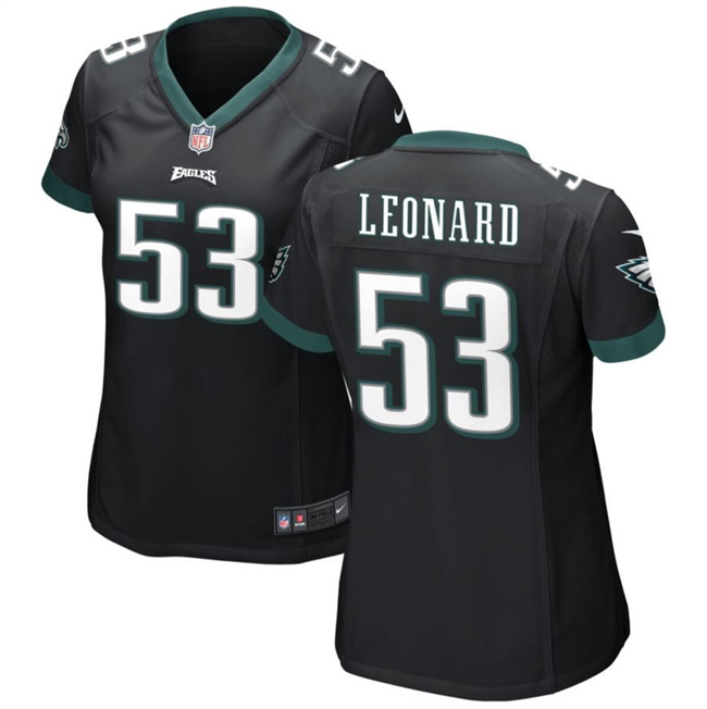 Personalized Women’s Philadelphia Eagles #53 Shaquille Leonard Black Stitched Football Jersey(Run Small)
