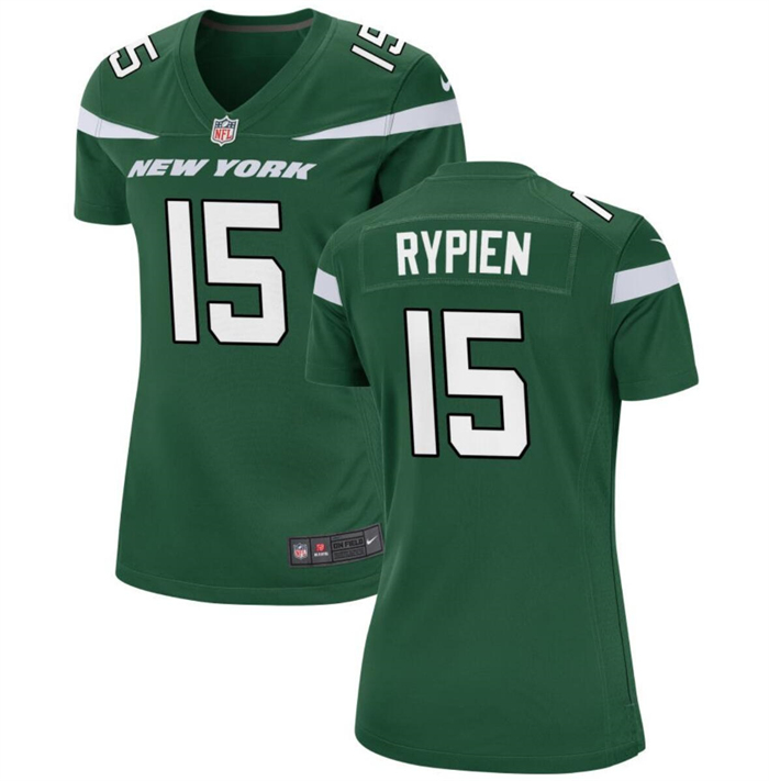 Personalized Women’s New York Jets #15 Brett Rypien Green Stitched Football Jersey(Run Small)