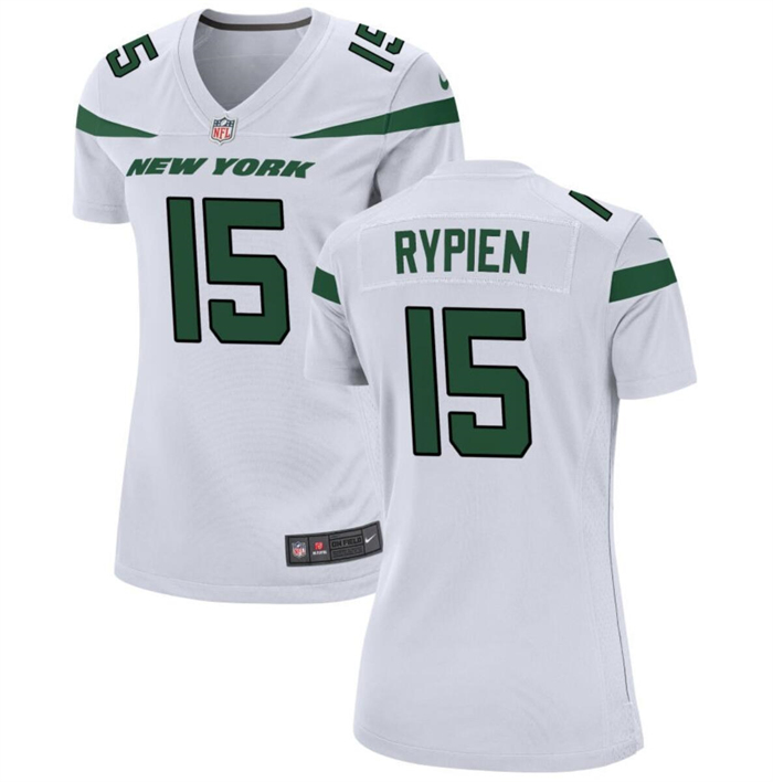 Personalized Women’s New York Jets #15 Brett Rypien White Stitched Football Jersey(Run Small)