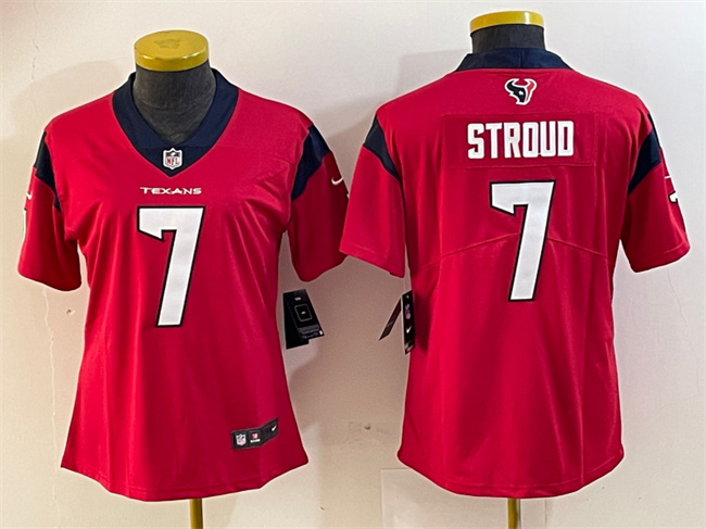 Personalized Women’s Houston Texans #7 C.J. Stroud Red Untouchable Limited Stitched Jersey (Run Small)