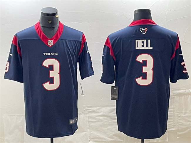 Personalized Men’s Houston Texans #3 Tank Dell Navy Untouchable Stitched Football Jersey