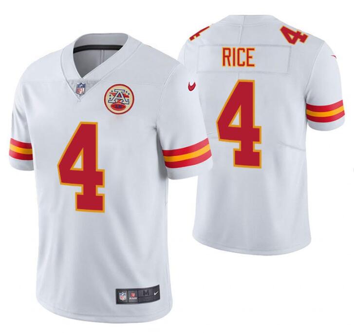 Personalized Men’s Kansas City Chiefs #4 Rashee Rice White Untouchable Limited Stitched Football Jersey