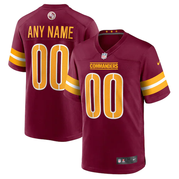 Personalized Youth Washington Commanders ACTIVE PLAYER 2022 Burgundy Game Stitched Jersey