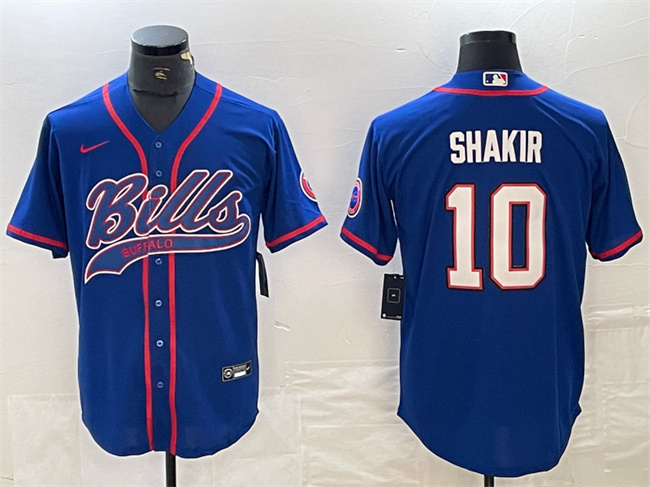 Personalized Men’s Buffalo Bills #10 Khalil Shakir With Patch Cool Base Stitched Baseball Jersey
