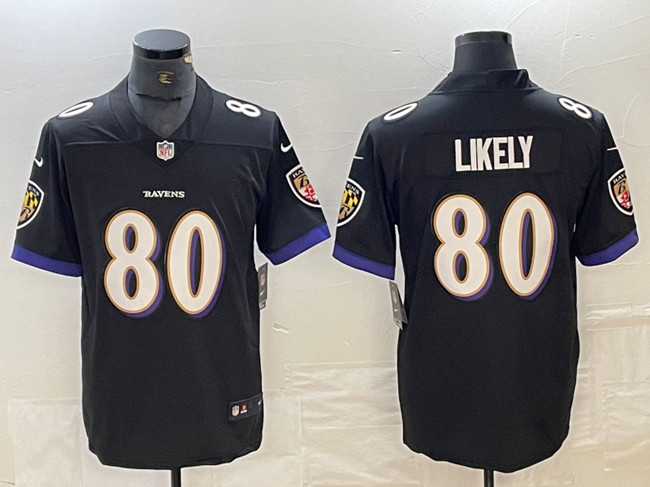 Personalized Men’s Baltimore Ravens #80 Isaiah Likely Black Limited Football Jersey