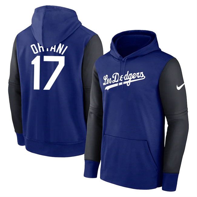 Personalized Los Angeles Dodgers #17 Shohei Ohtani Royal Black Name & Number Pullover Hoodie