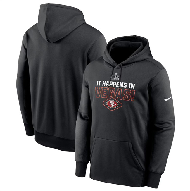 Personalized Men’s San Francisco 49ers Black Super Bowl LVIII Lockup Pullover Hoodie