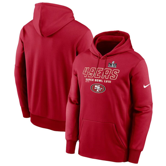 Personalized Men’s San Francisco 49ers Scarlet Super Bowl LVIII Iconic Pullover Hoodie