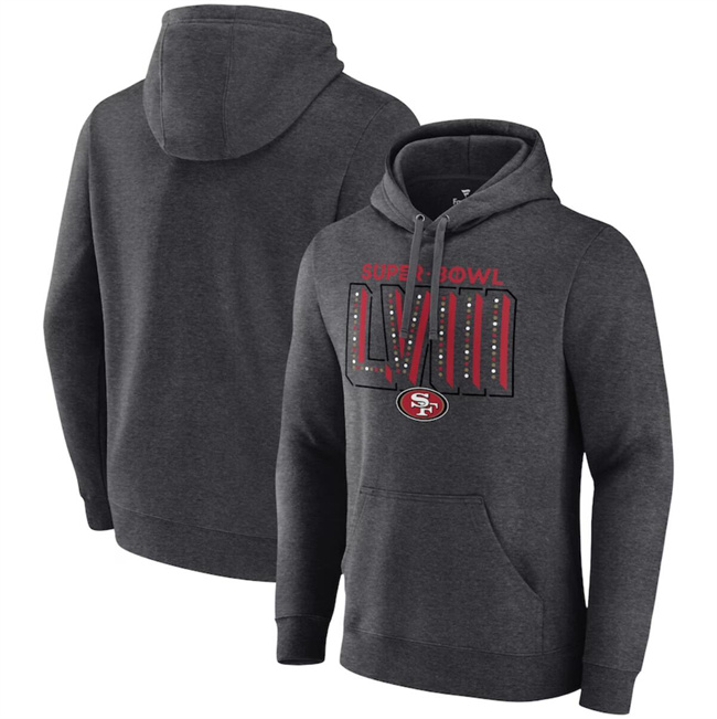 Personalized Men’s San Francisco 49ers Heather Charcoal Super Bowl LVIII Local Pullover Hoodie