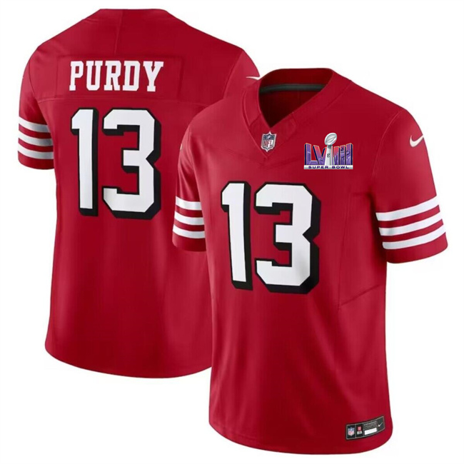 Personalized Men’s San Francisco 49ers #13 Brock Purdy New Red F.U.S.E. Super Bowl LVIII Patch Untouchable Limited Stitched Football Jersey