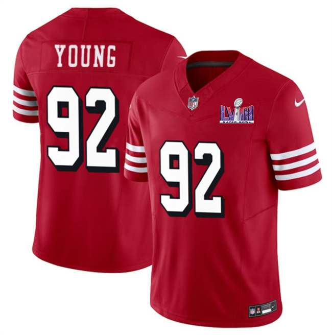 Personalized Men’s San Francisco 49ers #92 Chase Young New Red F.U.S.E. Super Bowl LVIII Patch Untouchable Limited Stitched Football Jersey
