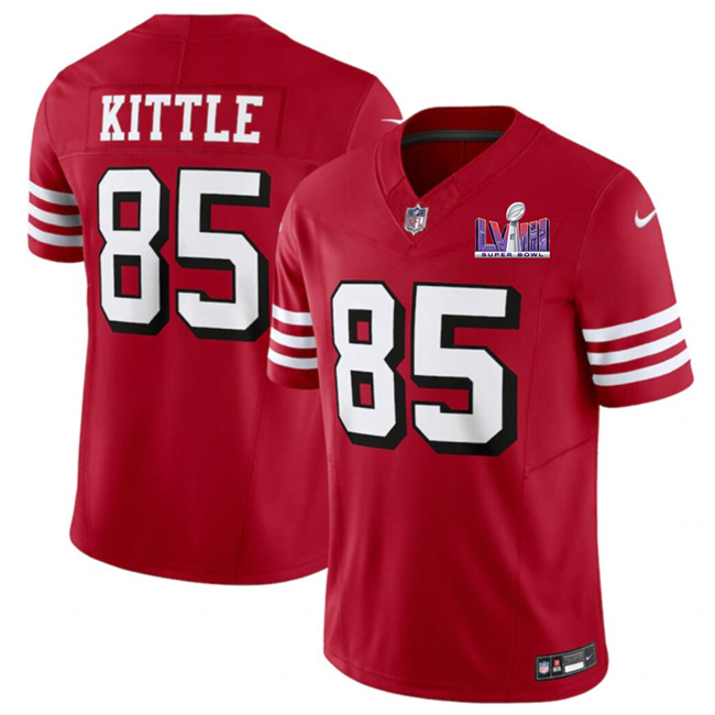 Personalized Men’s San Francisco 49ers #85 George Kittle New Red F.U.S.E. Super Bowl LVIII Patch Untouchable Limited Stitched Football Jersey