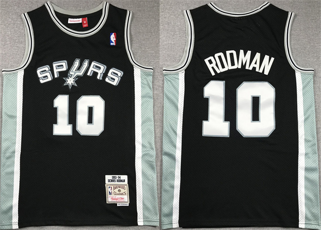 Personalized Men’s San Antonio Spurs #10 Dennis Rodman Black Stitched Jersey