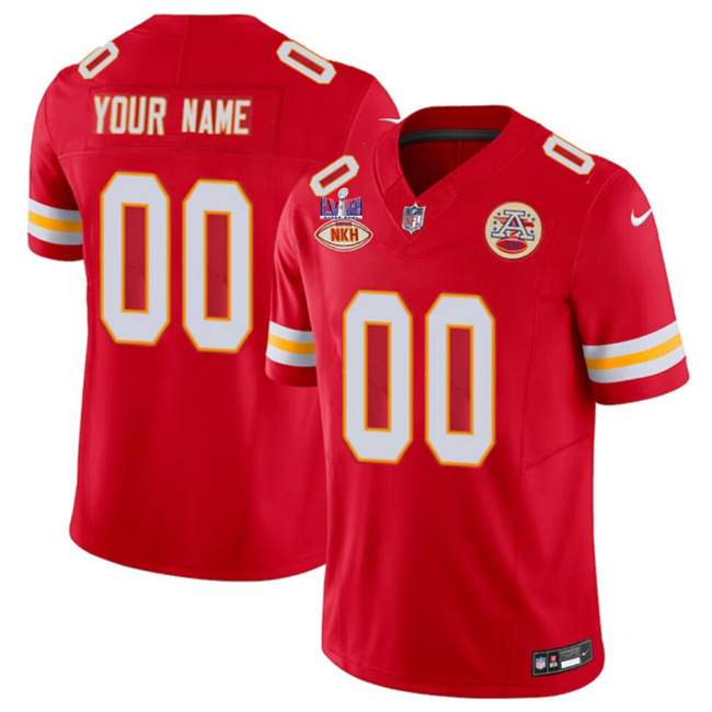 Personalized Men’s Kansas City Chiefs Active Player Red F.U.S.E. With NKH Patch And Super Bowl LVIII Patch Untouchable Limited Stitched Football Jersey