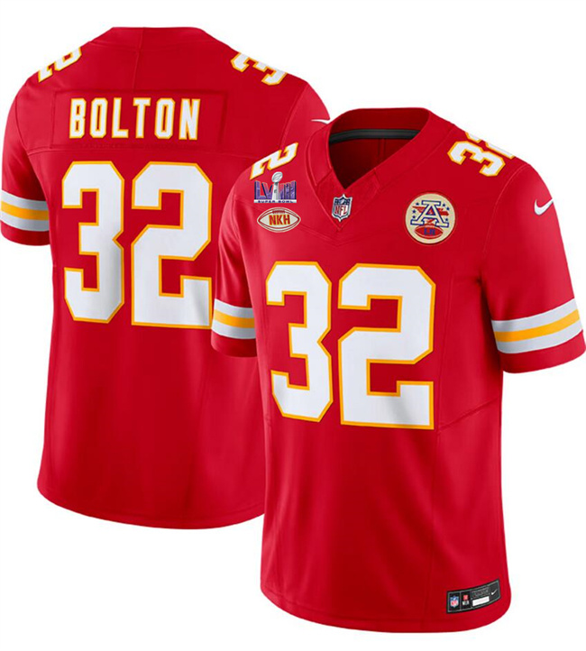 Personalized Men’s Kansas City Chiefs #32 Nick Bolton Red F.U.S.E. With NKH Patch And Super Bowl LVIII Patch Untouchable Limited Stitched Football Jersey