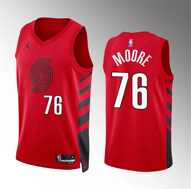 Personalized Men’s Portland Trail Blazers #76 Taze Moore Red Statement Edition Stitched Basketball Jersey