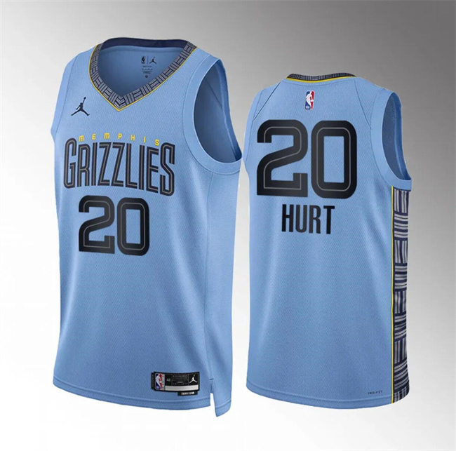 Personalized Men’s Memphis Grizzlies #20 Matthew Hurt Blue Statement Edition Stitched Jersey