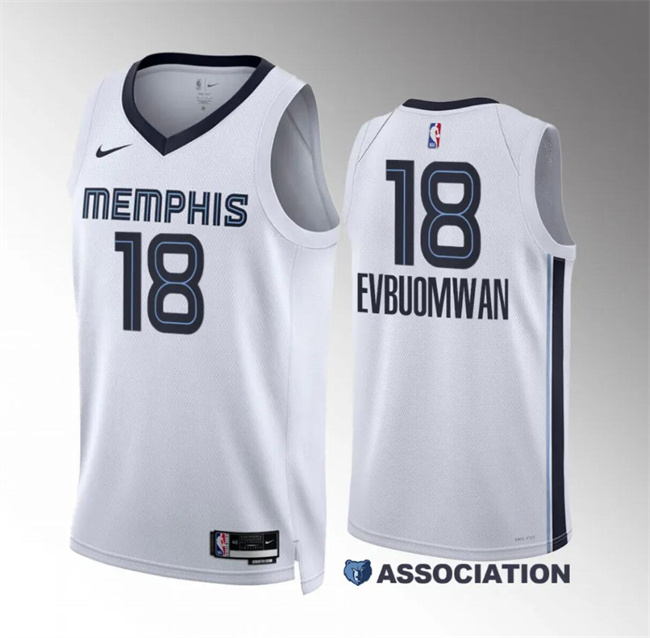 Personalized Men’s Memphis Grizzlies #18 Tosan Evbuomwan White Association Edition Stitched Jersey