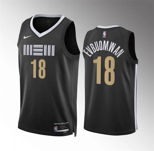 Personalized Men’s Memphis Grizzlies #18 Tosan Evbuomwan Black 2023-24 City Edition Stitched Jersey