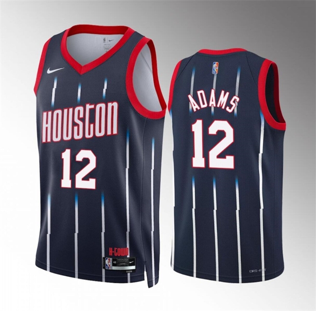 Personalized Men’s Houston Rockets #12 Steven Adams Navy Classic Edition Stitched Jersey