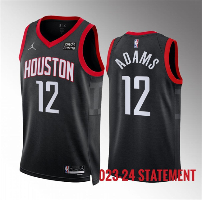 Personalized Men’s Houston Rockets #12 Steven Adams Black Statement Edition Stitched Jersey