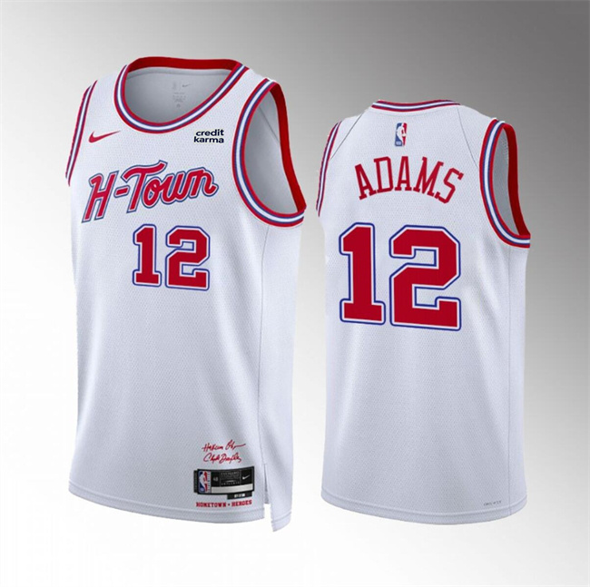 Personalized Men’s Houston Rockets #12 Steven Adams White 2023 24 City Edition Stitched Jersey