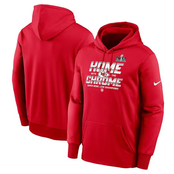 Personalized Men’s Kansas City Chiefs Red Super Bowl LVIII Champions Parade Therma Performance Pullover Hoodie