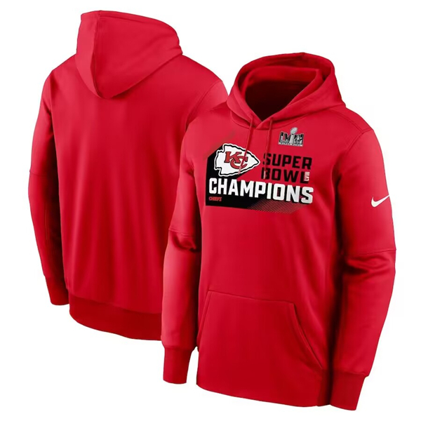 Personalized Men’s Kansas City Chiefs Red Super Bowl LVIII Champions Statement Therma Performance Pullover Hoodie