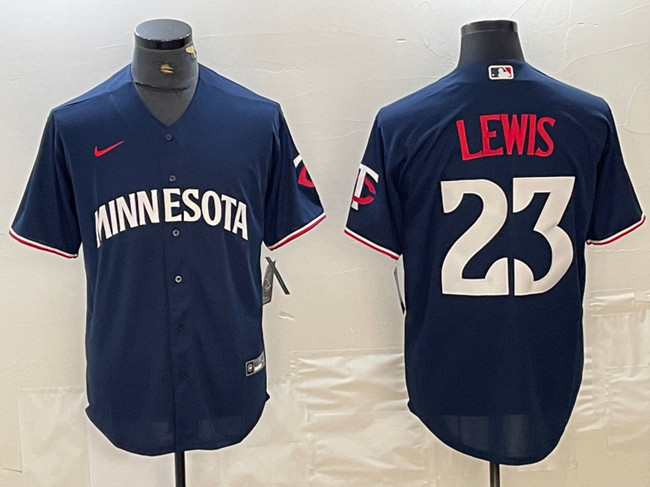 Personalized Men’s Minnesota Twins #23 Royce Lewis Navy Cool Base Stitched Baseball Jersey